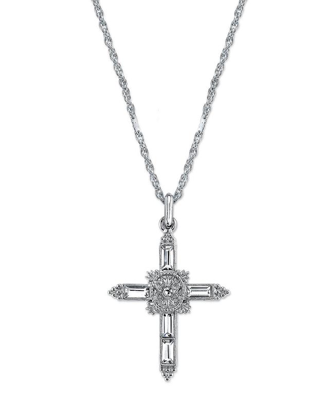 Symbols of Faith Simulated Crystal Cross Pendant, Womens Gold Tone Product Image