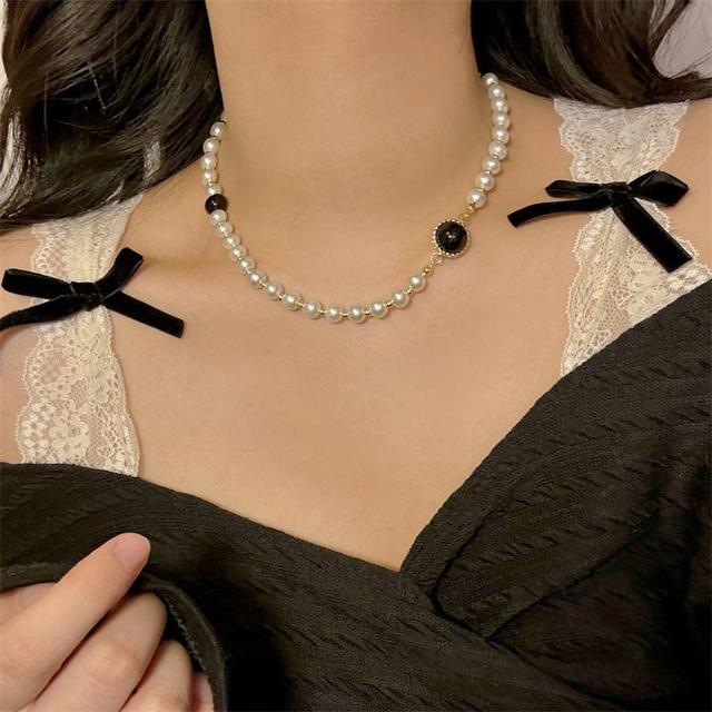 Faux Pearl Chain Necklace Product Image