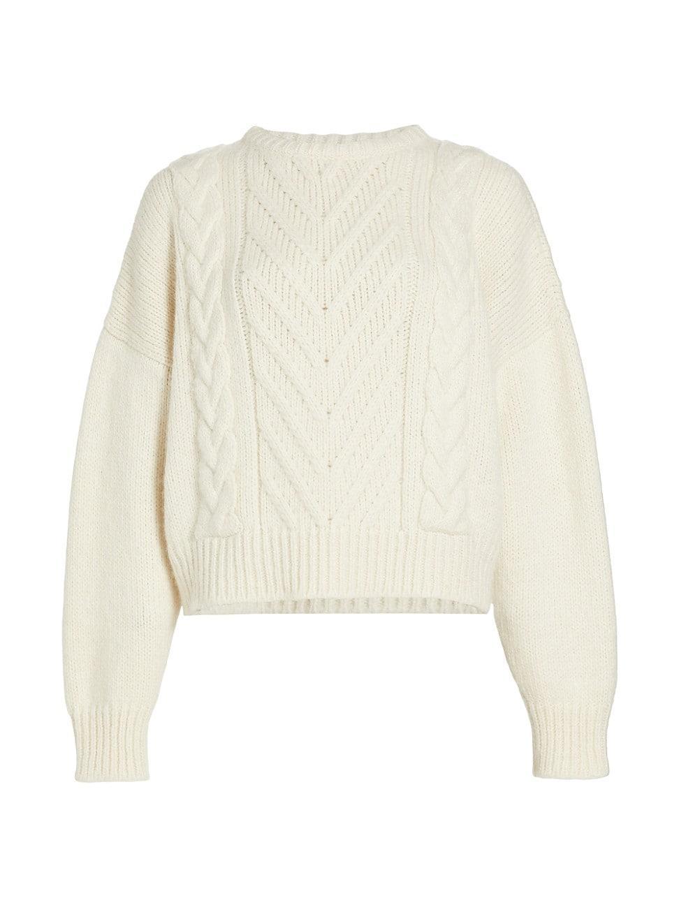 Womens Oversized Cashmere Cable-Knit Sweater Product Image