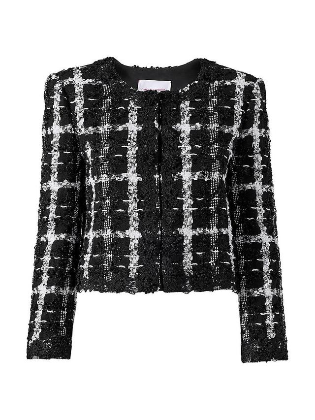 Womens Tweed Collarless Jacket Product Image