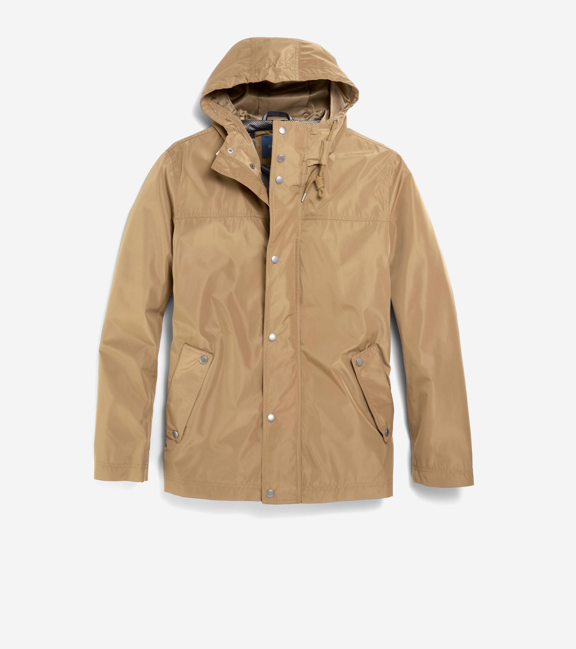 Cole Haan Mens Hooded Rain Jacket - Fog Product Image