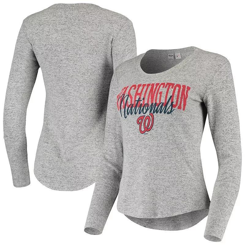 Womens Concepts Sport Heathered Gray Washington Nationals Tri-Blend Long Sleeve T-Shirt Product Image