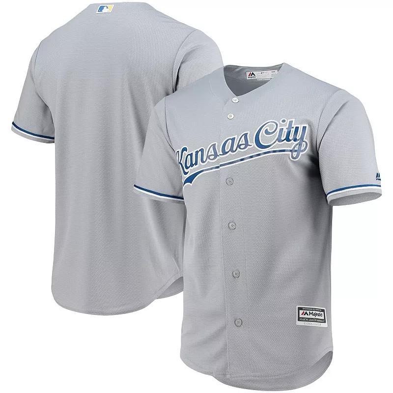 Mens Majestic Gray Kansas City Royals Team Official Jersey Product Image