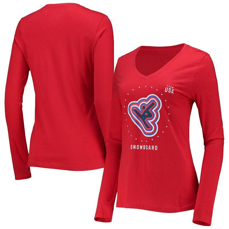 Womens Fanatics Branded Red Team USA Snowboarding Long Sleeve T-Shirt Product Image