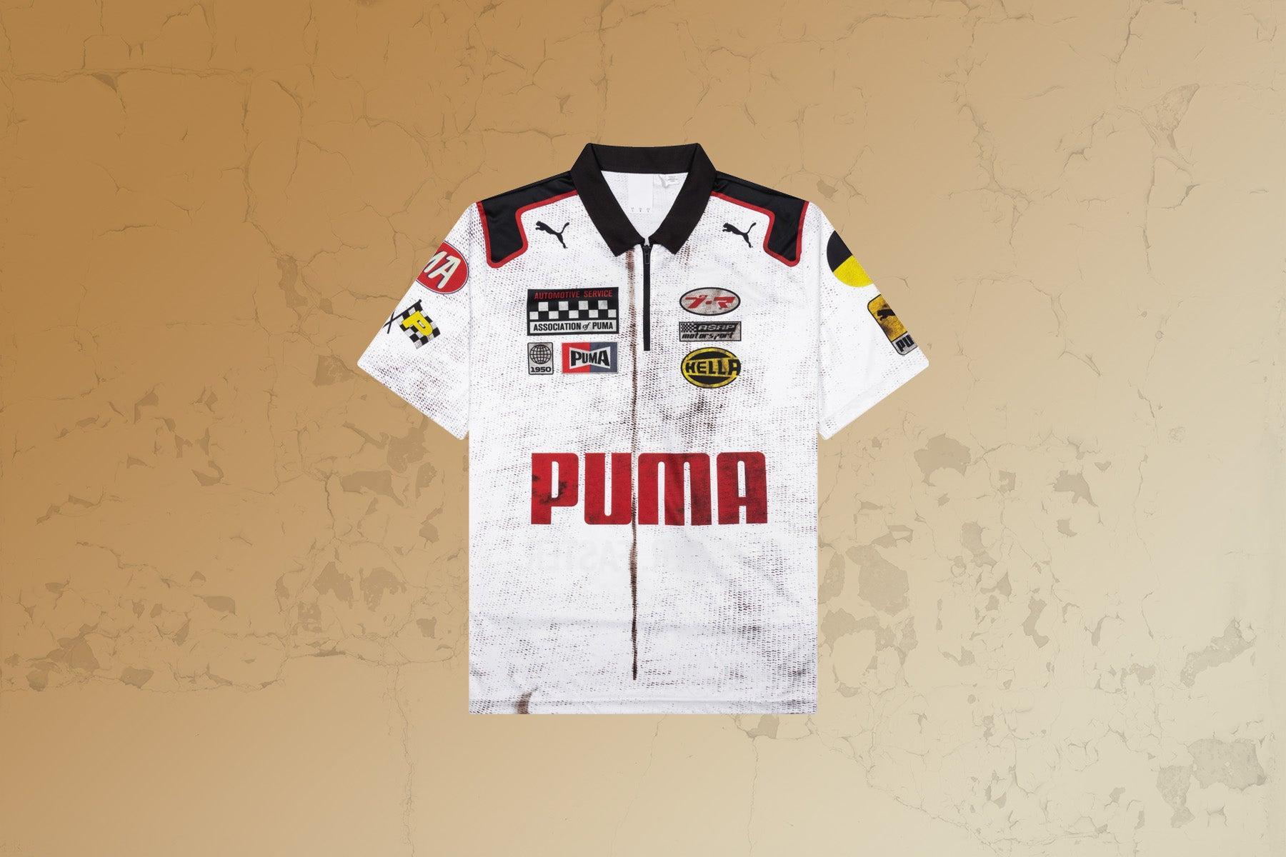 Puma x A$AP Rocky Team Zip Polo - White Male Product Image