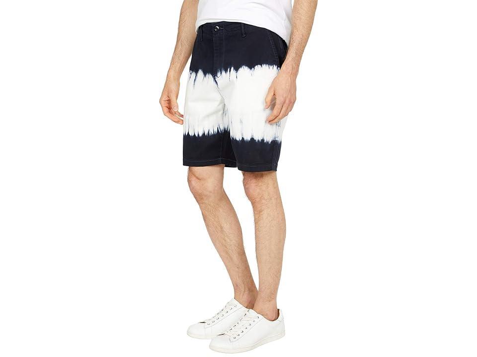 Lucky Brand Stretch Tie-Dye Flat Front Shorts (Blue Stripe) Men's Shorts Product Image