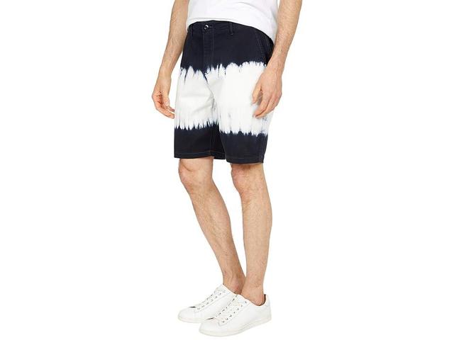 Lucky Brand Stretch Tie-Dye Flat Front Shorts (Blue Stripe) Men's Shorts Product Image