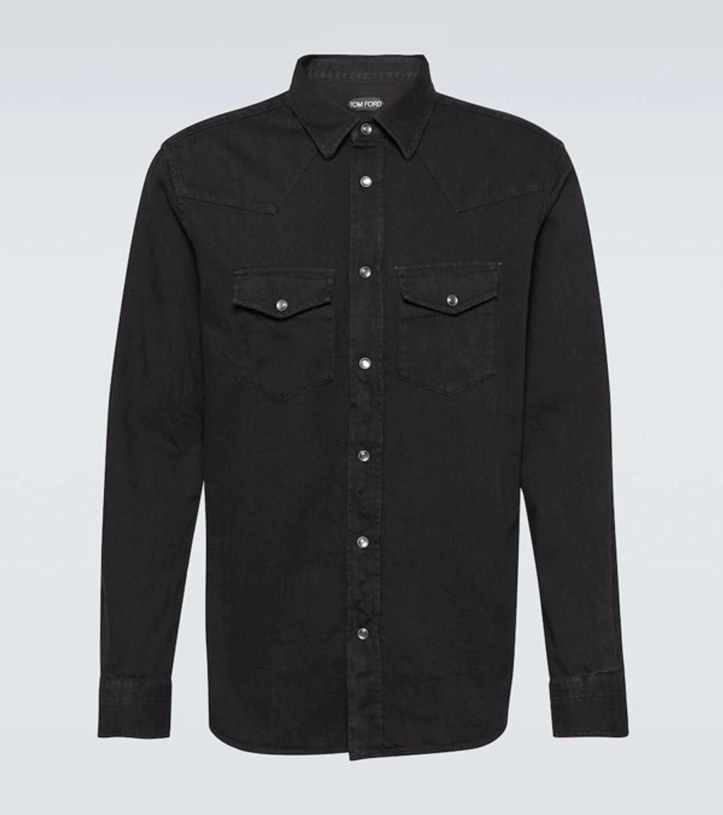 TOM FORD Denim Shirt In Black Product Image