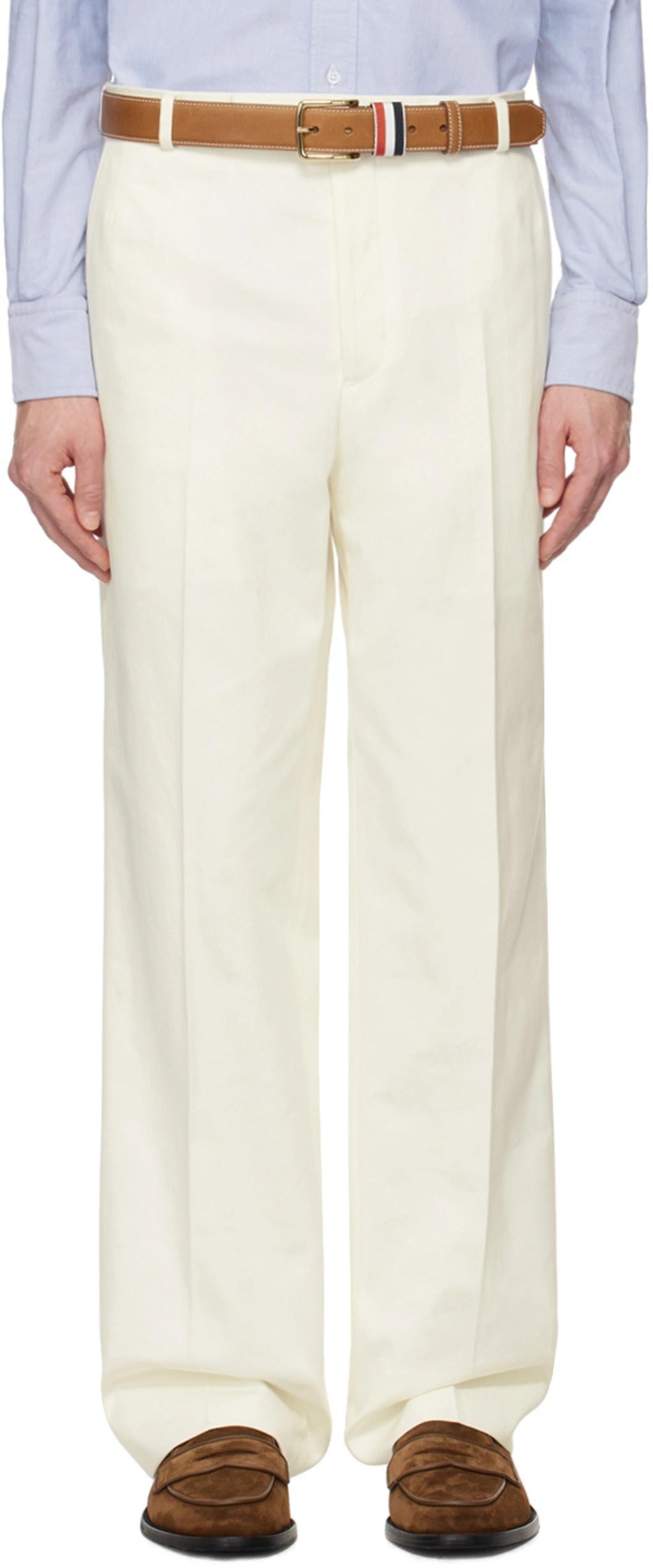 White Low-rise Trousers In 100 White Product Image