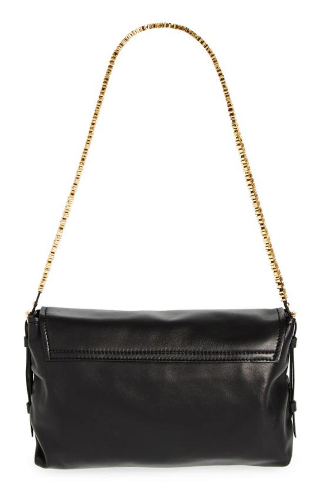 MOSCHINO Women's Medium Leather Shoulder Bag In Black Product Image