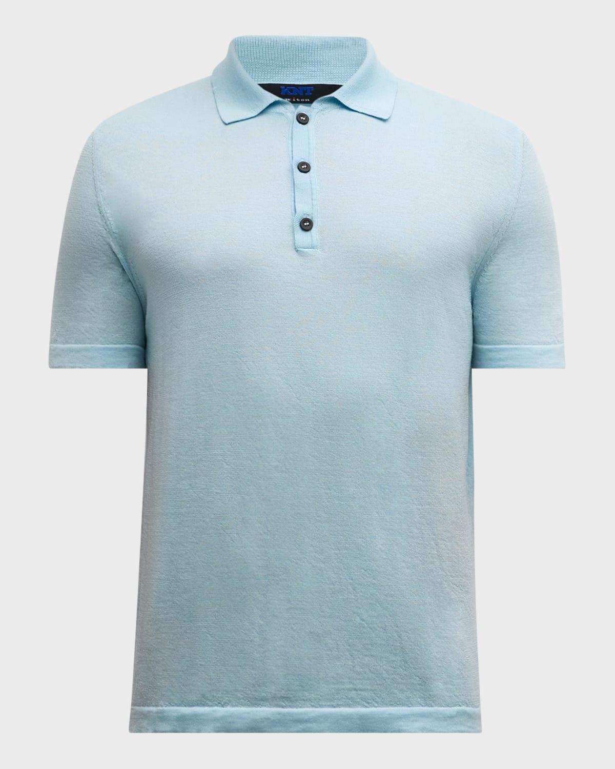 Mens Wool and Silk Polo Shirt Product Image