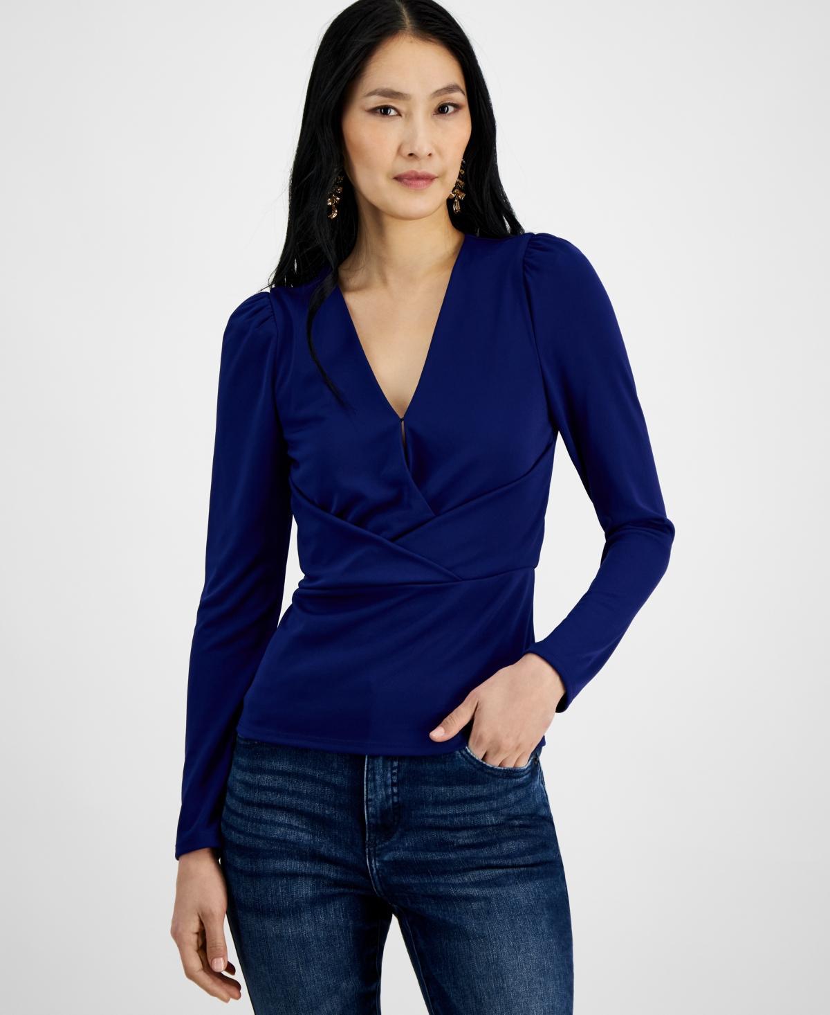 Women's Printed Crossover V-Neck Top, Created for Macy's Product Image