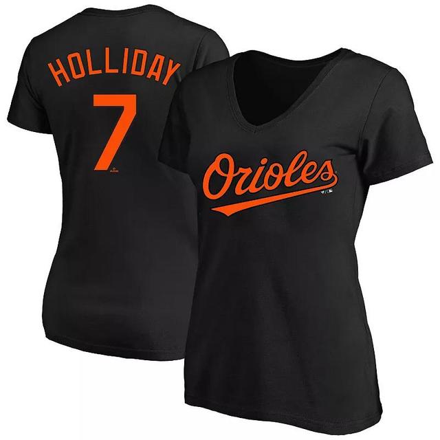 Womens Jackson Holliday Baltimore Orioles Plus Size Name & Number V-Neck T-Shirt Product Image