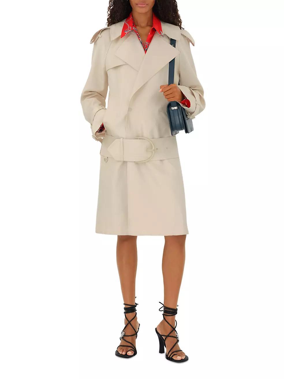 Silk-Blend Belted Trench Coat Product Image