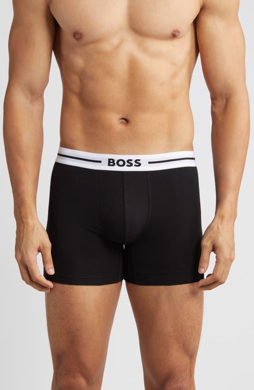 BOSS Mens Contrast Logo Boxer Briefs - Black Multicolor Product Image