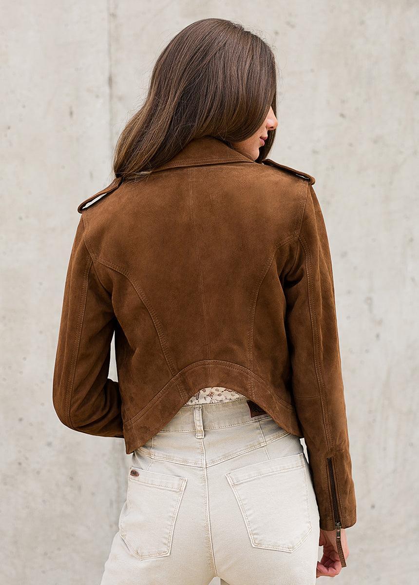 Roxana Leather Jacket in Nutmeg Product Image