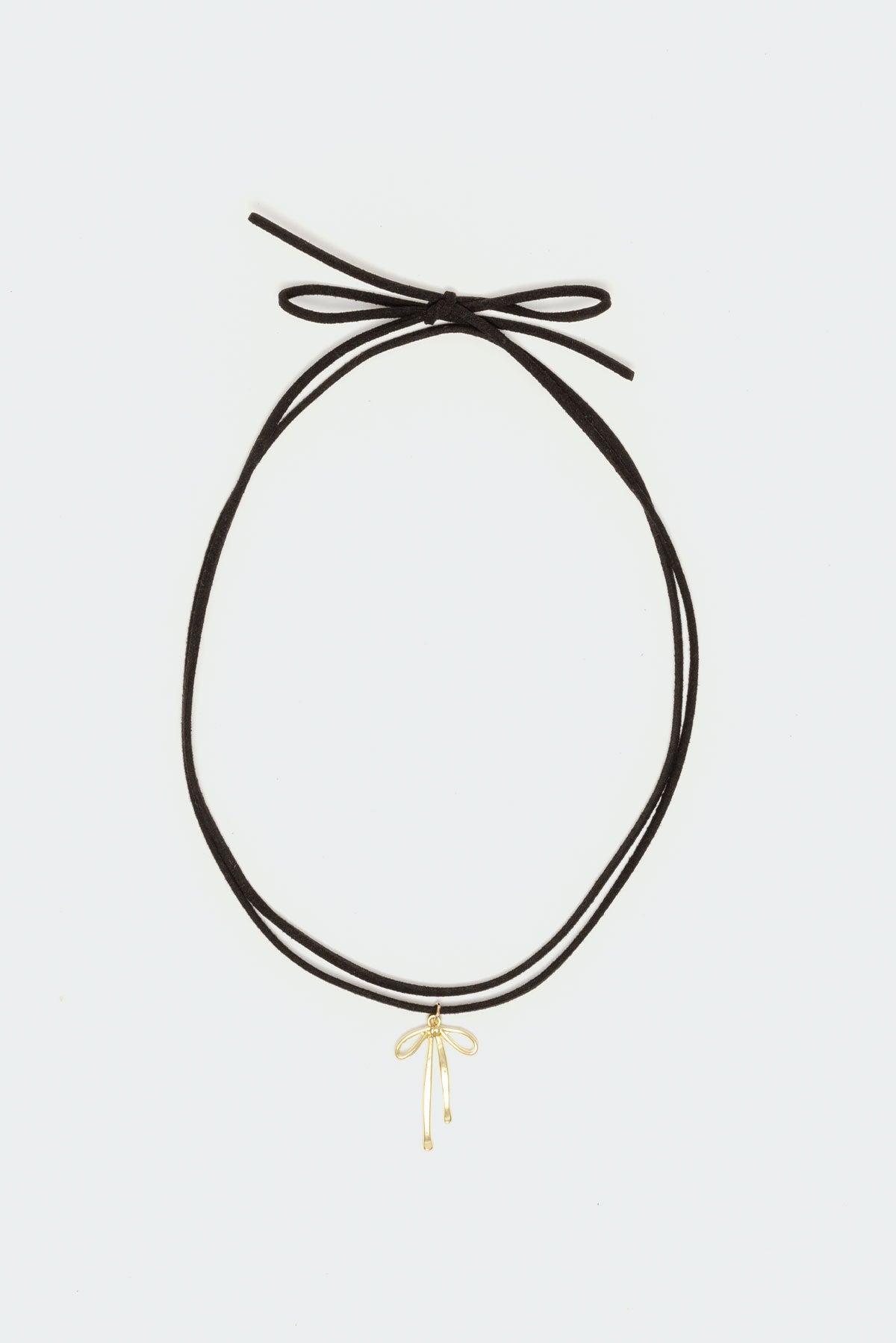 Dangly Bow Cord Necklace Product Image