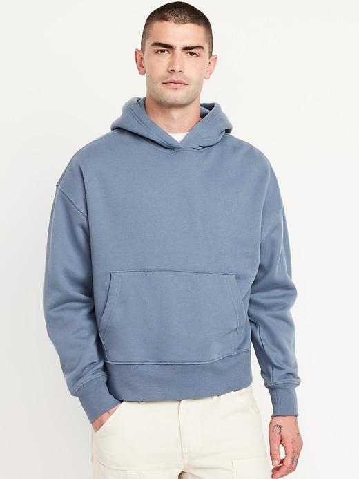 Oversized Cropped Essential Pullover Hoodie Product Image