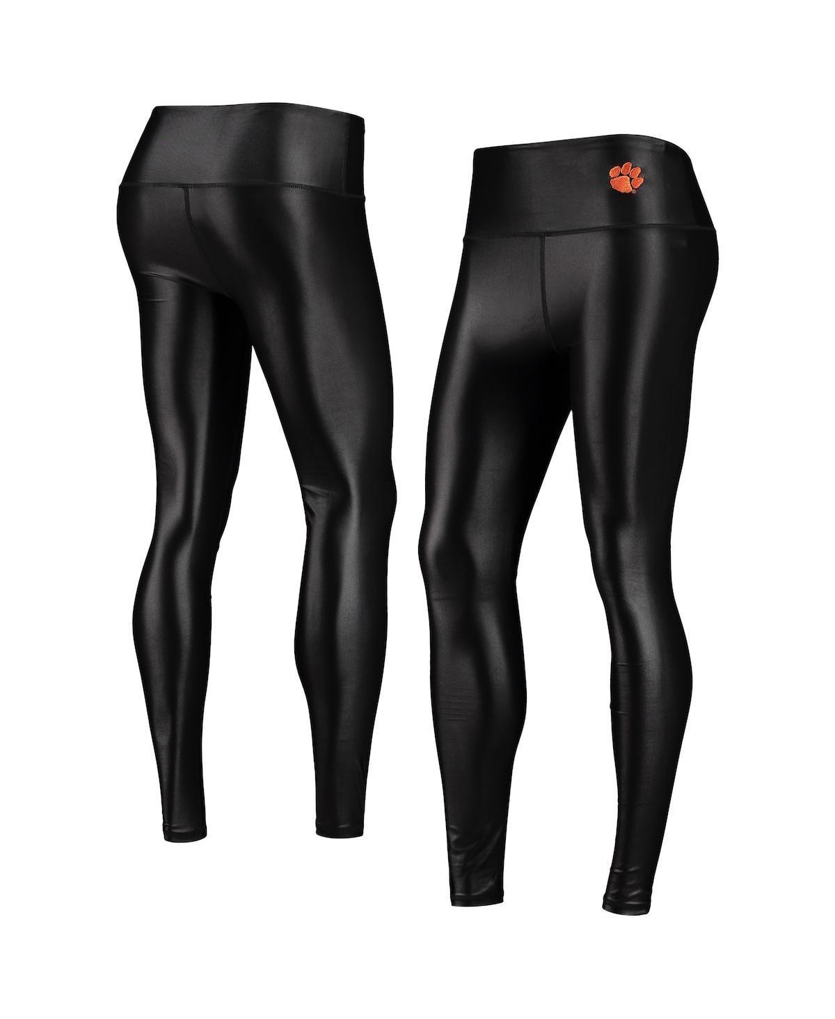 Womens ZooZatz Black Clemson Tigers Shine Liquid Leggings product image