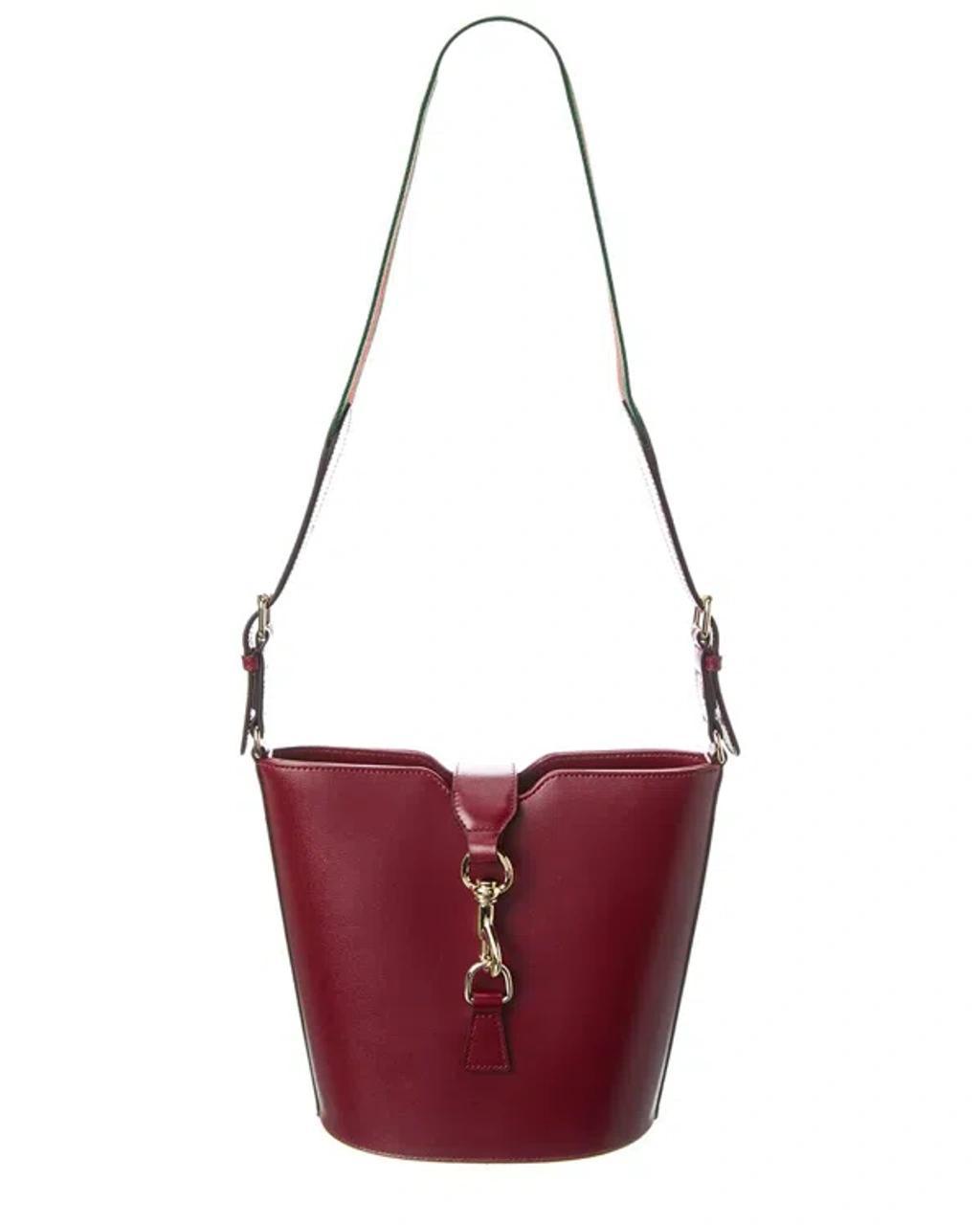 Mini Leather Bucket Bag In Red product image