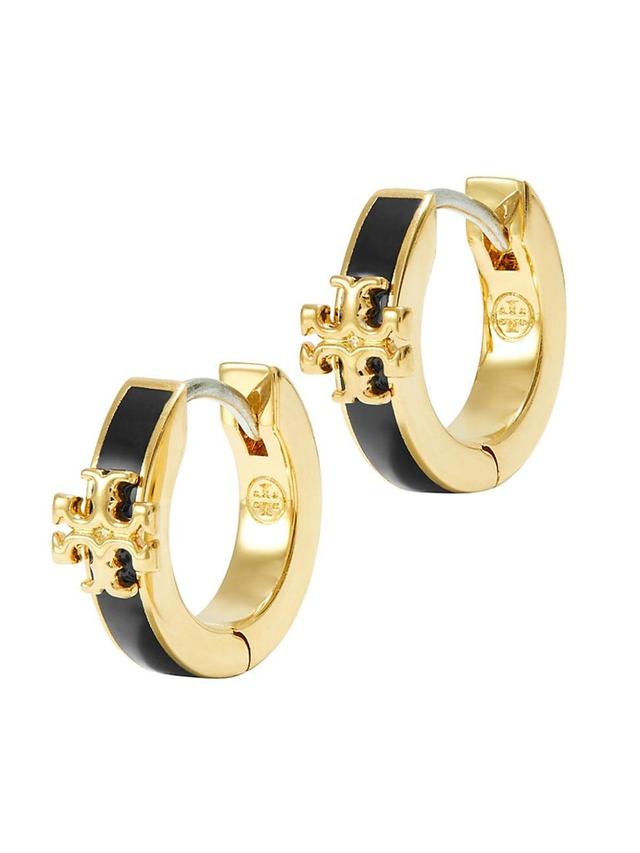 Tory Burch Kira Enamel Huggie Earrings Product Image