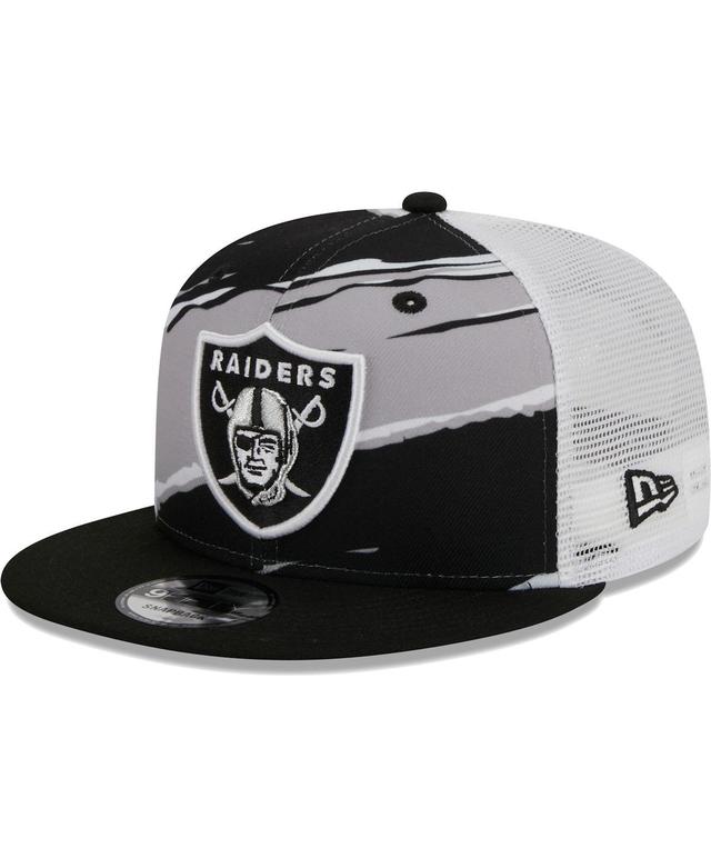 Mens New Era Black Las Vegas Raiders Tear Trucker 9FIFTY Snapback Hat Product Image