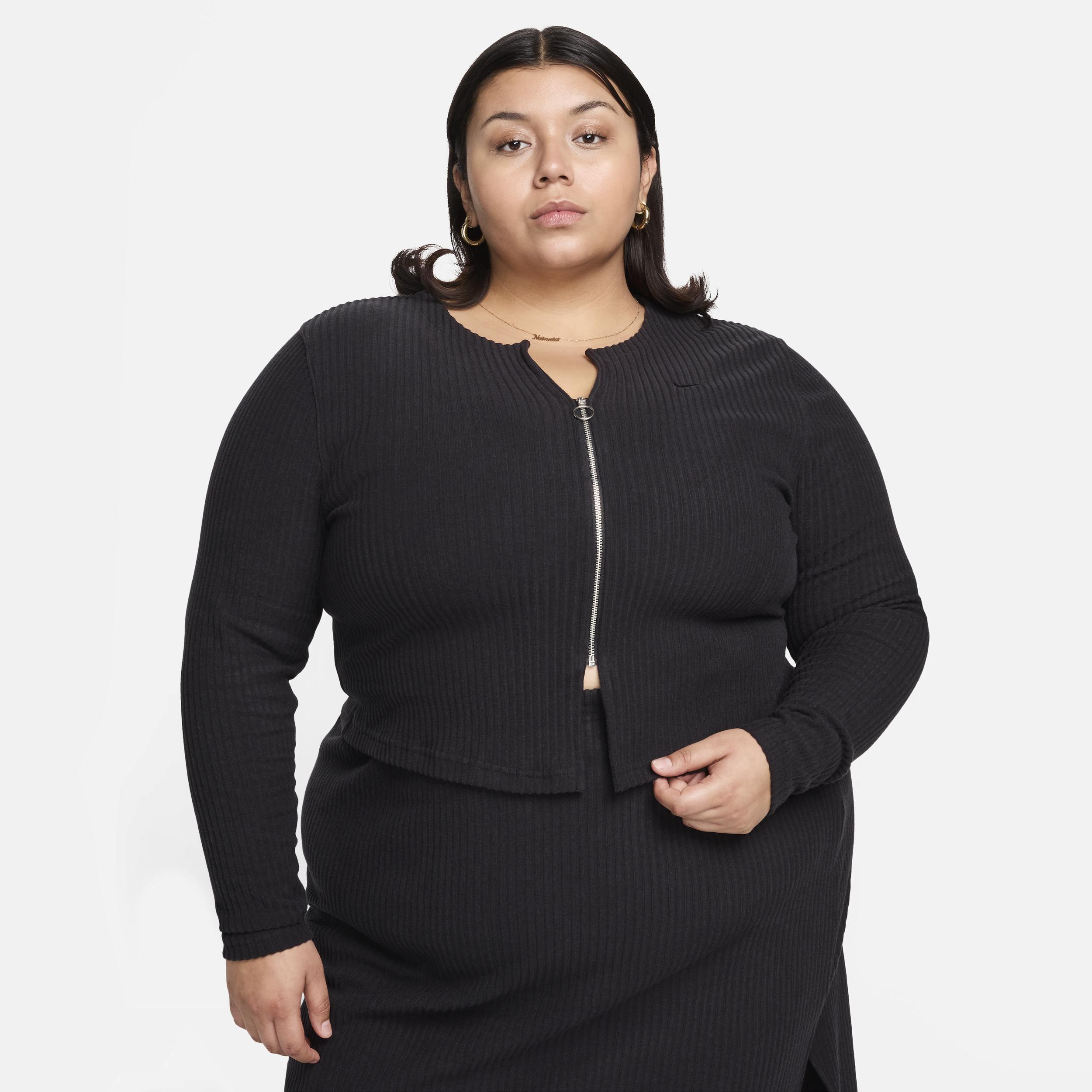 Nike Sportswear Chill Rib Women's Slim Full-Zip Cardigan (Plus Size) product image