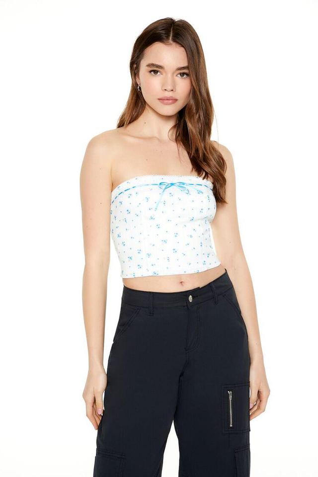 Cropped Floral Print Tube Top | Forever 21 Product Image