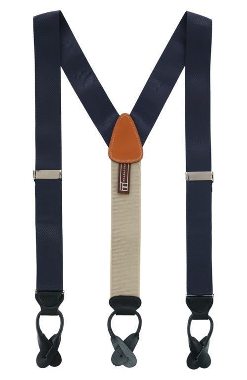 Trafalgar Mens Hudson Solid Button End Suspenders Product Image