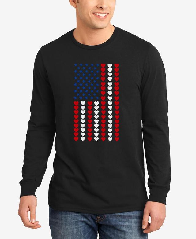 La Pop Art Heart Flag - Mens Word Art Long Sleeve T-Shirt Product Image