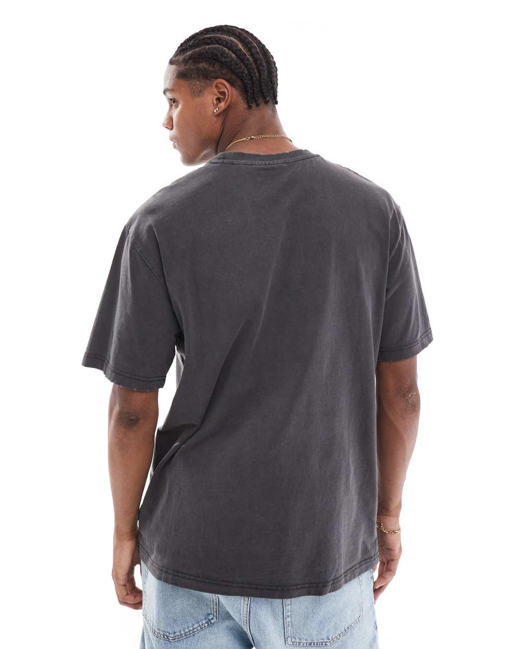 ONLY & SONS relaxed fit t-shirt in washed black Product Image