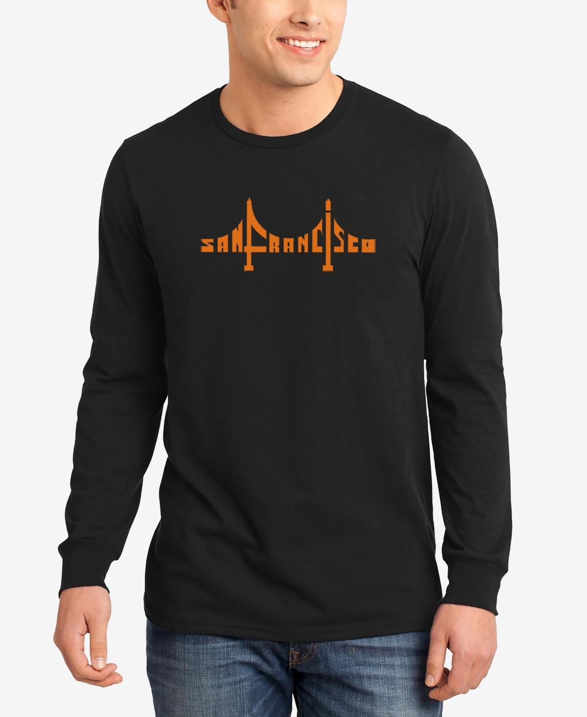 La Pop Art Mens San Francisco Bridge Word Art Long Sleeves T-shirt Product Image