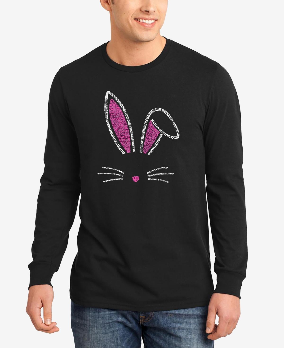 La Pop Art Mens Rabbit Ears Word Art Long Sleeve T-shirt Product Image