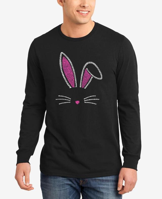 La Pop Art Mens Rabbit Ears Word Art Long Sleeve T-shirt Product Image