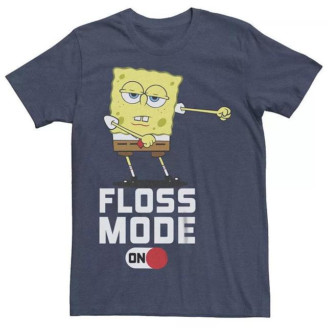 Mens SpongeBob SquarePants Floss Mode On Graphic Tee Navy Grey Product Image