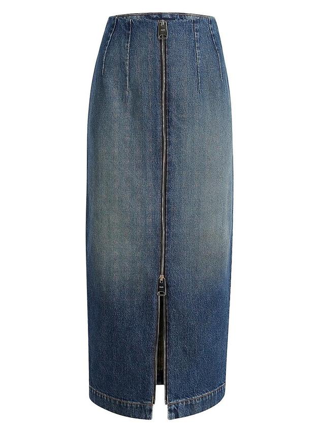 Womens Ruly Seamed Denim Pencil Skirt Product Image