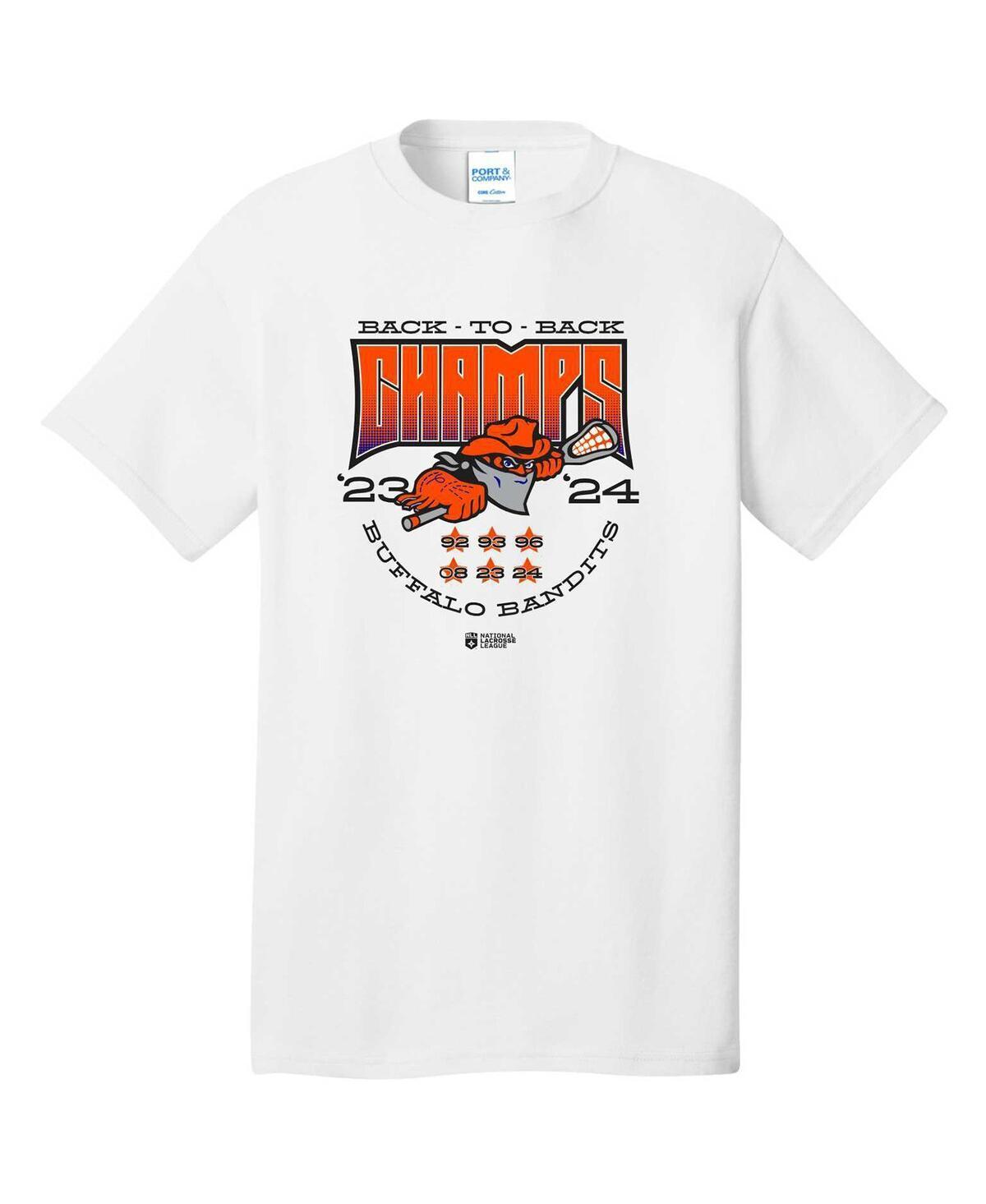 Adpro Sports Womens White Buffalo Bandits Back-To-Back Nll Cup Champions T-Shirt Product Image