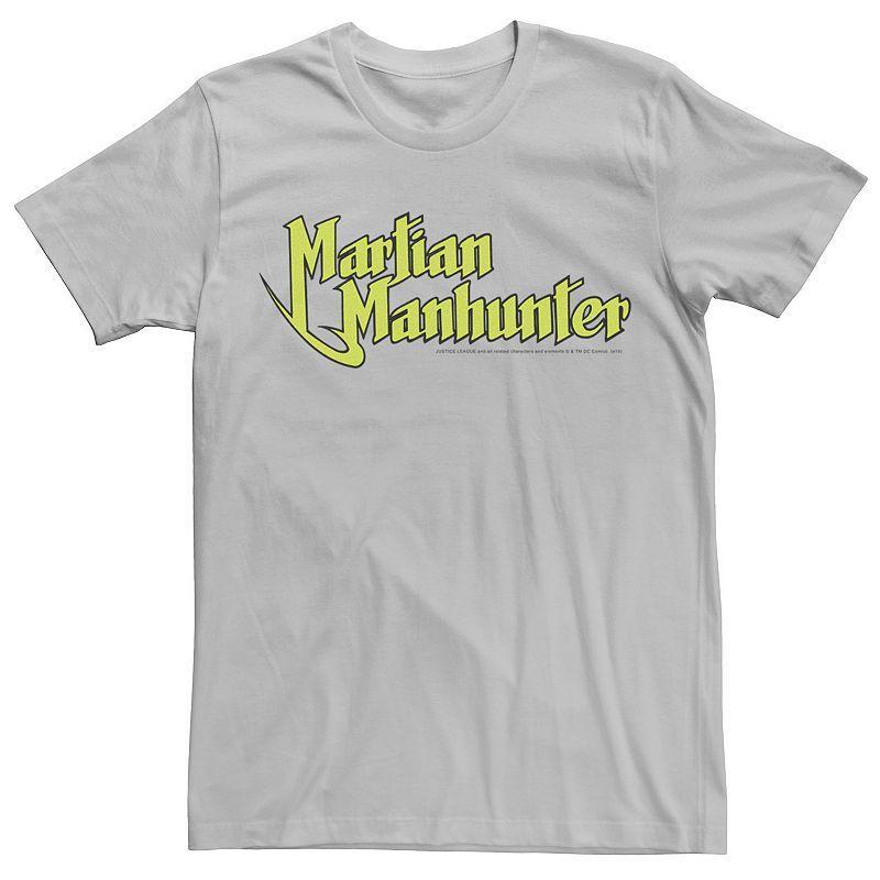 Mens DC Comics Martian Manhunter Logo Tee Athletic Grey Product Image