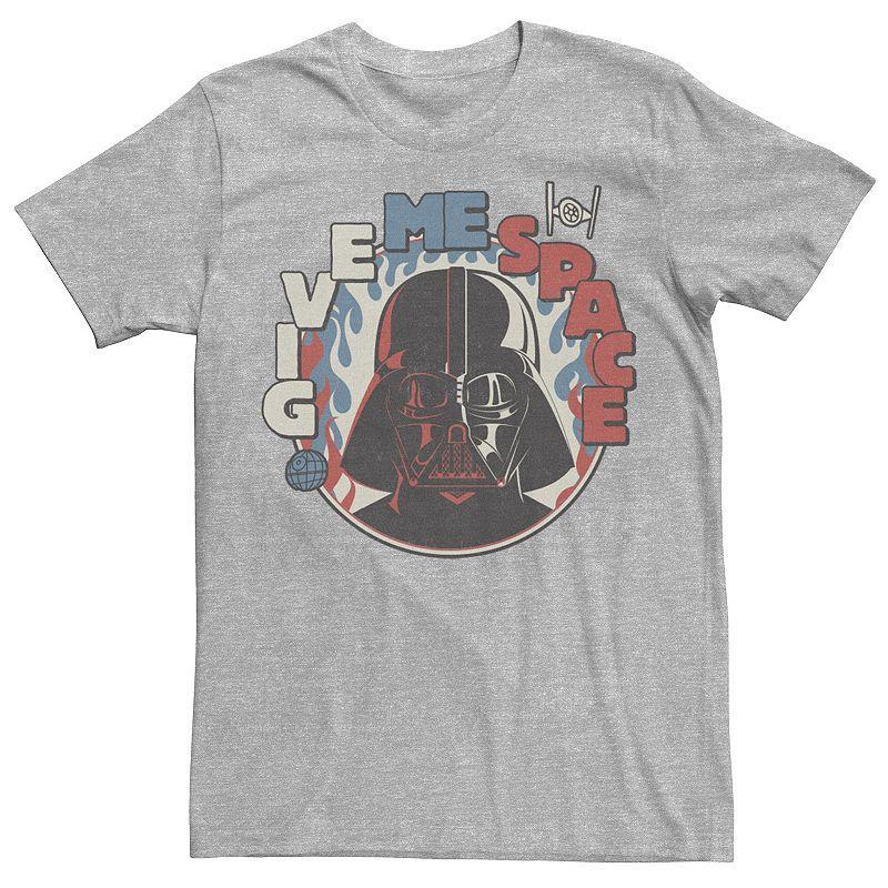 Mens Star Wars Vader Face Give Me Space Tee Athletic Grey Product Image