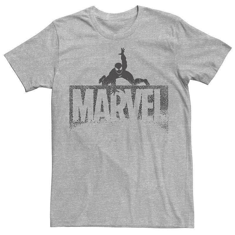 Mens Marvel Spider-Man Dot Fill Disintegrating Logo Tee Athletic Grey Product Image