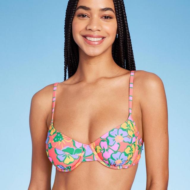 Womens Underwire Bikini Top - Wild Fable Multi Floral Print Product Image