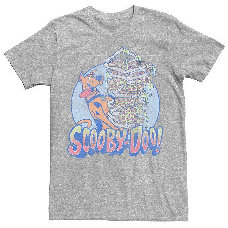 Mens Scooby Doo Happy Pizza Stack Tee Athletic Grey Product Image