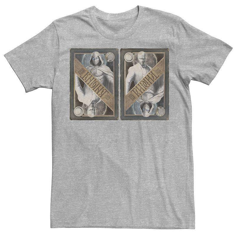 Mens Marvel Moon Knight Playing Card Side By Side Tee Med Grey Product Image