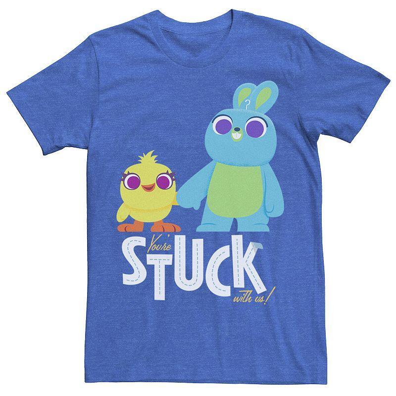 Disney / Pixars Toy Story 4 Ducky & Bunny Mens Stuck With Us Tee Royal Grey Product Image