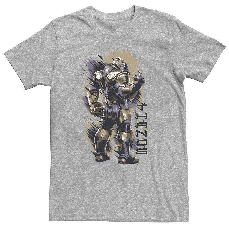 Big & Tall Marvel Avengers Endgame Thanos Shoulder Tee, Mens Athletic Grey Product Image