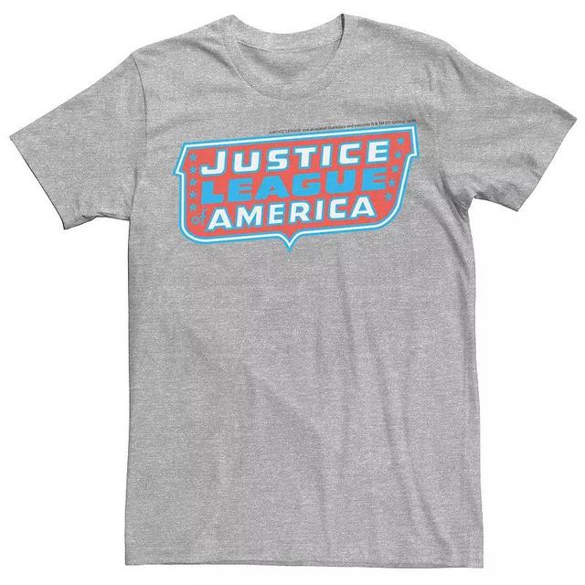 Mens DC Comics Justice League Of America Text Poster Logo Tee Athletic Grey Product Image