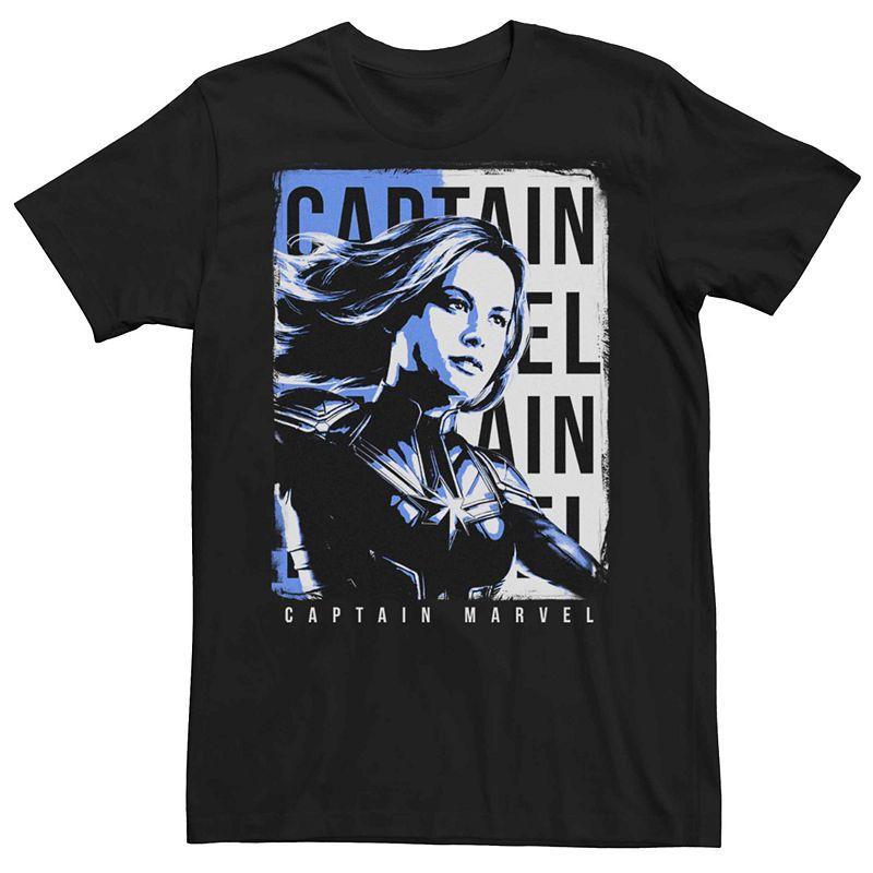 Mens Marvel Captain Marvel Pop Art Poster Tee Black Product Image