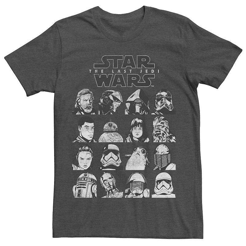 Mens Star Wars The Last Jedi Character Grid Tee Red Grey Product Image