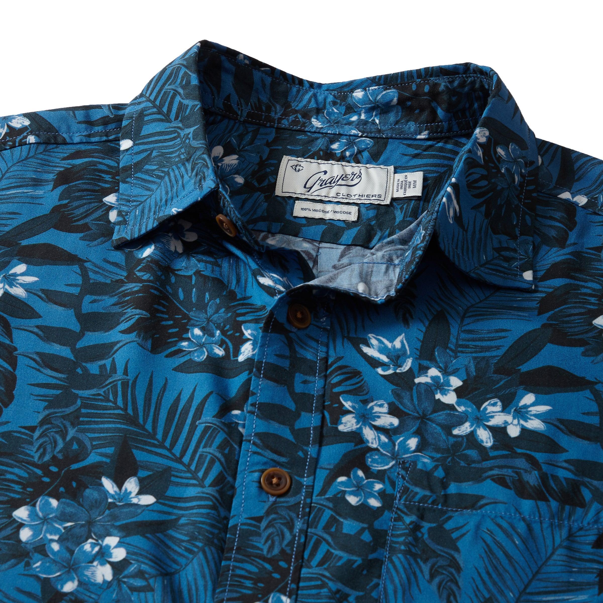 Vintage Hawaiian Shirt - Blue Floral (Final Sale) Product Image