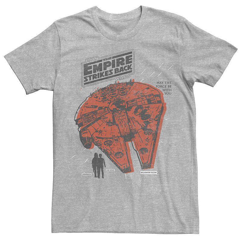 Mens Star Wars Vintage Falcon Zoom Tee Athletic Grey Product Image